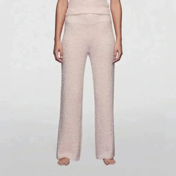 SKIMS Cozy Knit Pants 2X/3X in Dusk Pink Wide Leg Teddy Lounge Boucle Kardashian - Picture 1 of 16